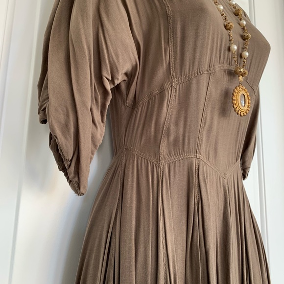 Mango midi dress khaki size 4 - Picture 8 of 9